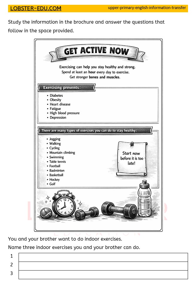 English / Year 4 5 6 / Writing / Information Transfer / Get Active