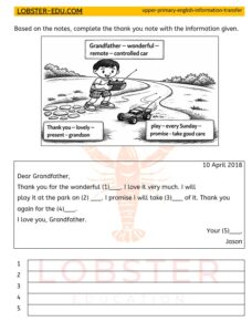 English / Year 4 5 6 / Writing / Information Transfer / Gift from Grandpa